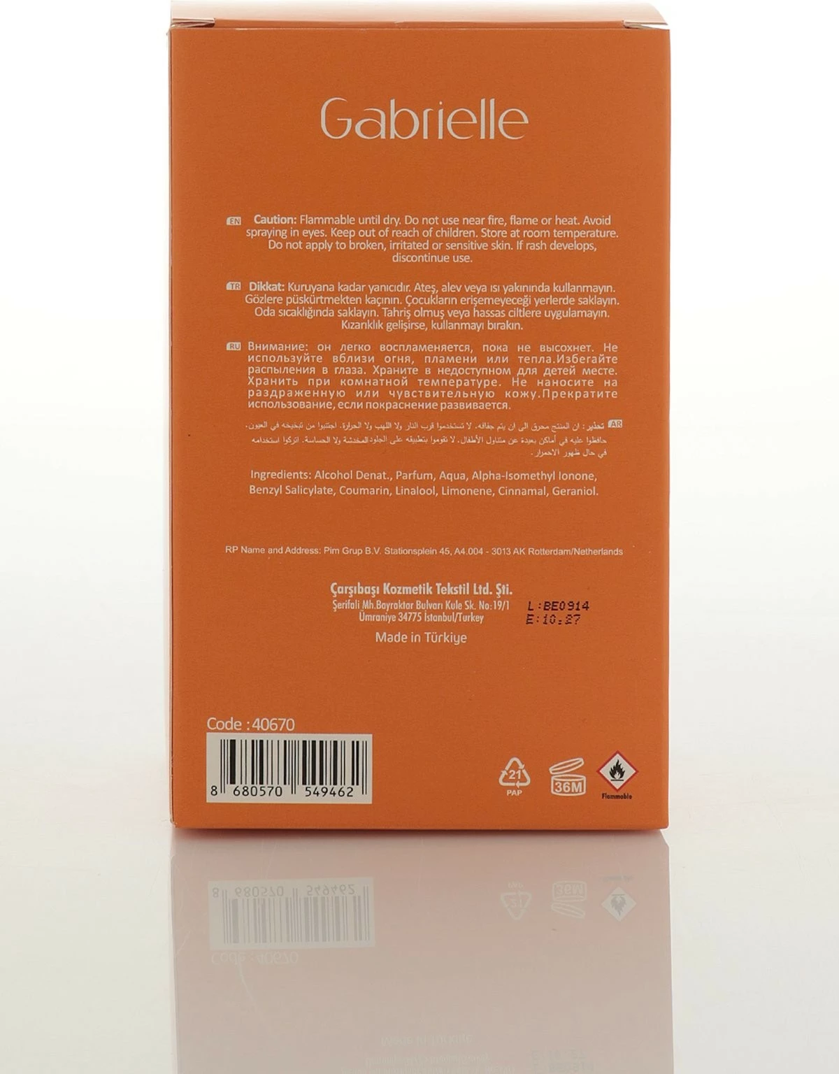 Parfum për gra Gabrielle, Alberto Taccini, 100ml, shumëngjyrësh, 40670