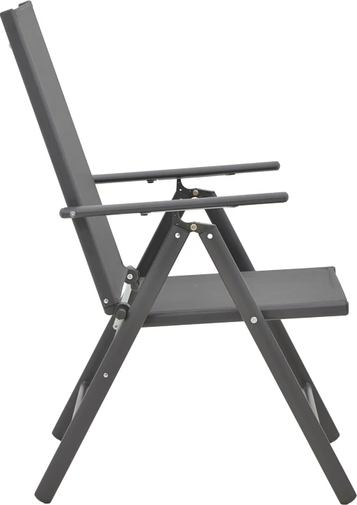 Karrige për kopsht Candor metalike dhe tekstilene gri 65x56x106cm