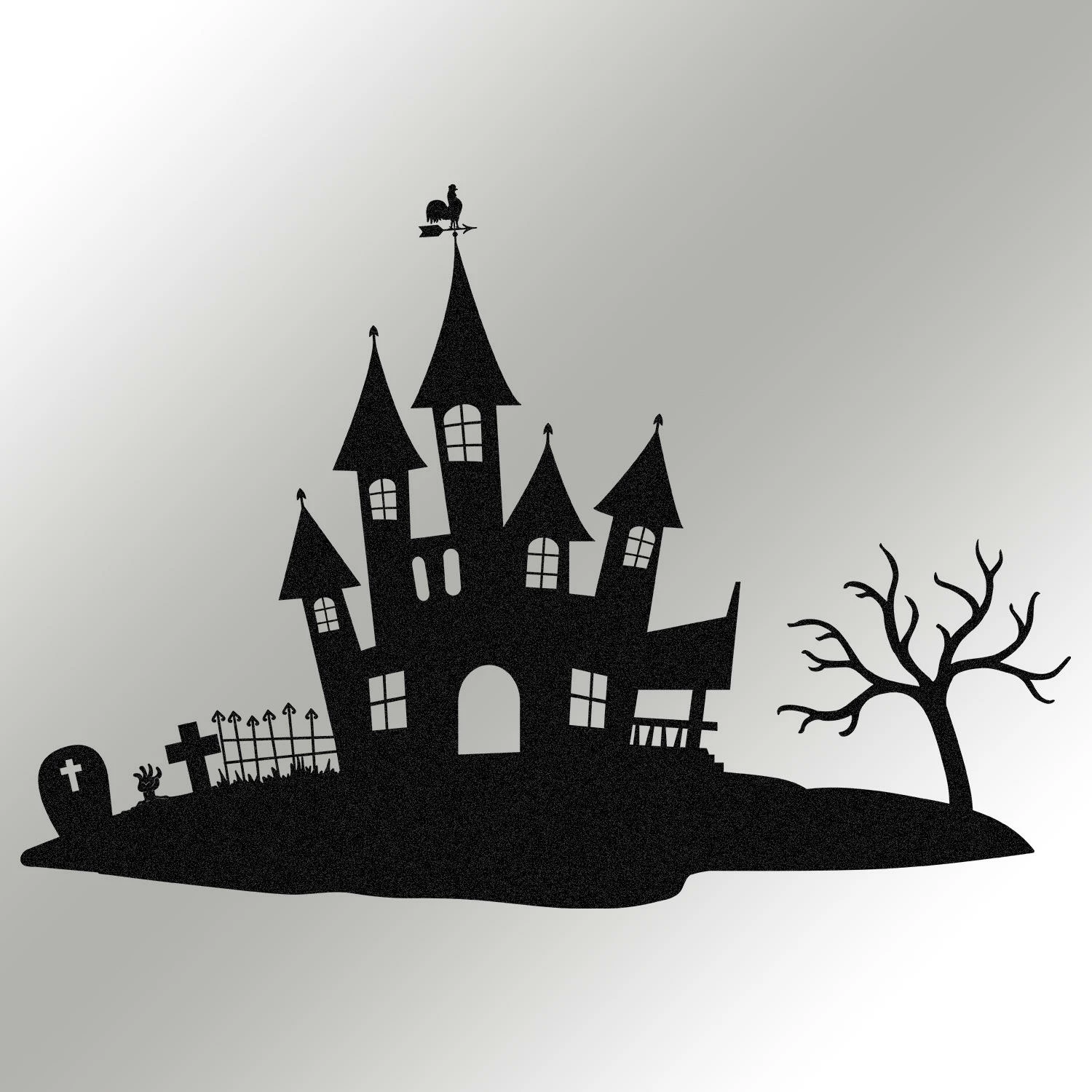 Aksesor dekorativ metalik për mur, Halloween 1, Wallity, ngjyrë e zezë, 70x48cm