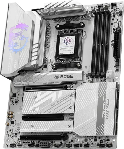 Pllakë amë MSI MPG B850 EDGE TI WIFI, Socket AM5, 256 GB, DDR5-SDRAM, e bardhë