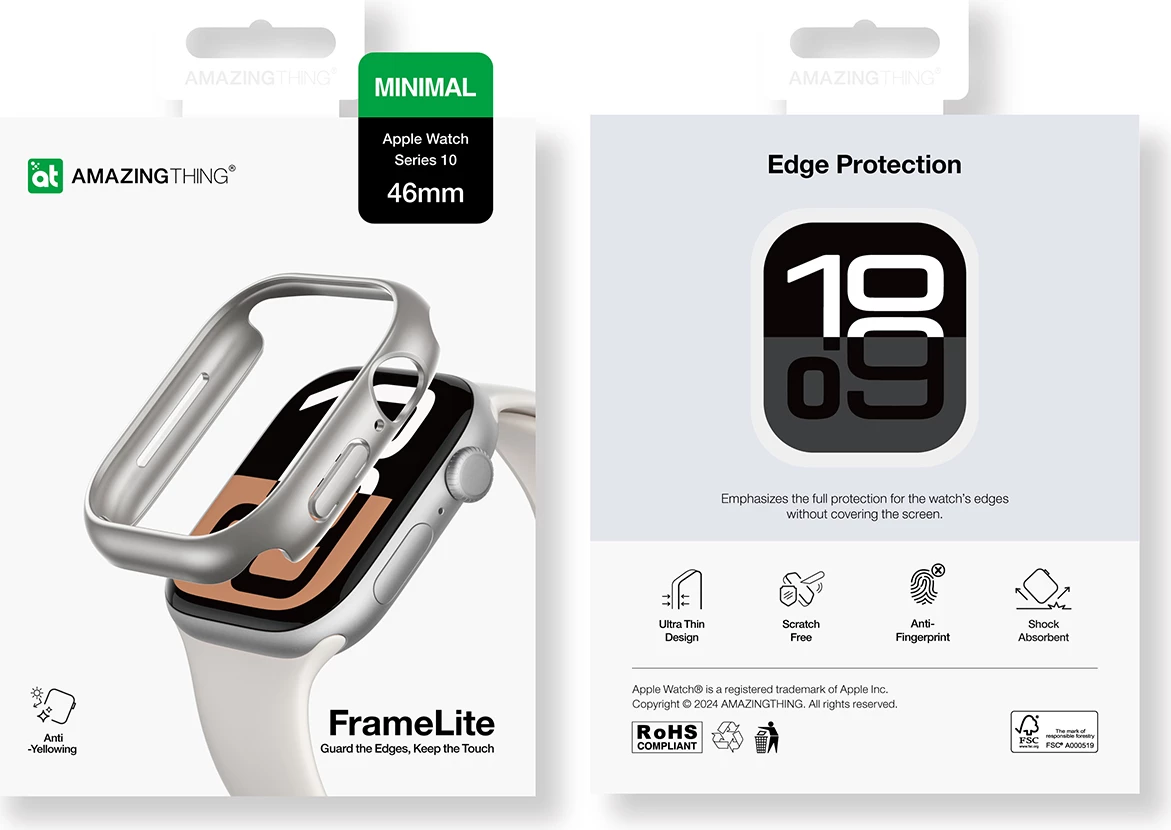 Mbështjellës AmazingThing Minimal për Apple Watch 46mm, argjendtë