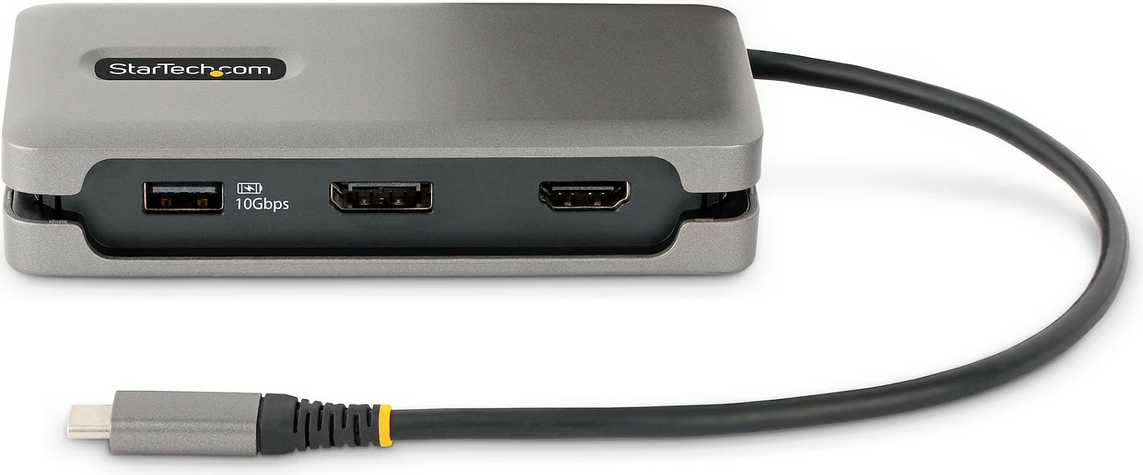 Adapter multiport USB-C StarTech, mini docking station, 4K 60Hz HDMI/DisplayPort, 3x USB, Gigabit LAN, PD 100W, gri