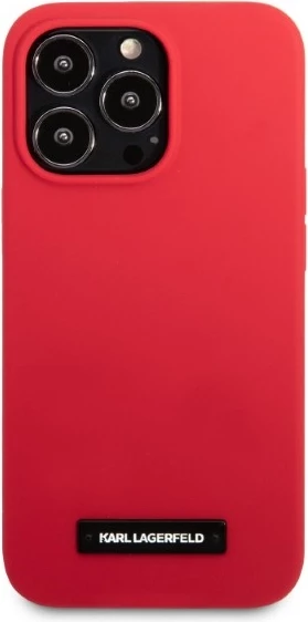 Mbështjellës Karl Lagerfeld Silicone Plaque për iPhone 13/13 Pro, 6.1", e kuqe