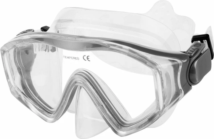 Maskë zhytjeje Spokey Certa, unisex, gri/argjendtë
