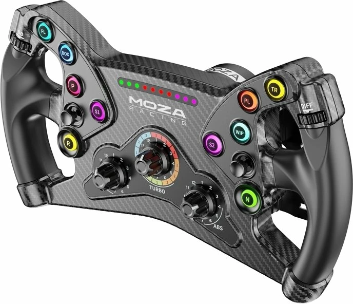 Timoni gaming MOZA Racing KS GT RS047 300 mm, 21 butona, Quick Release, RGB, i zi, set me stickera dhe çantë