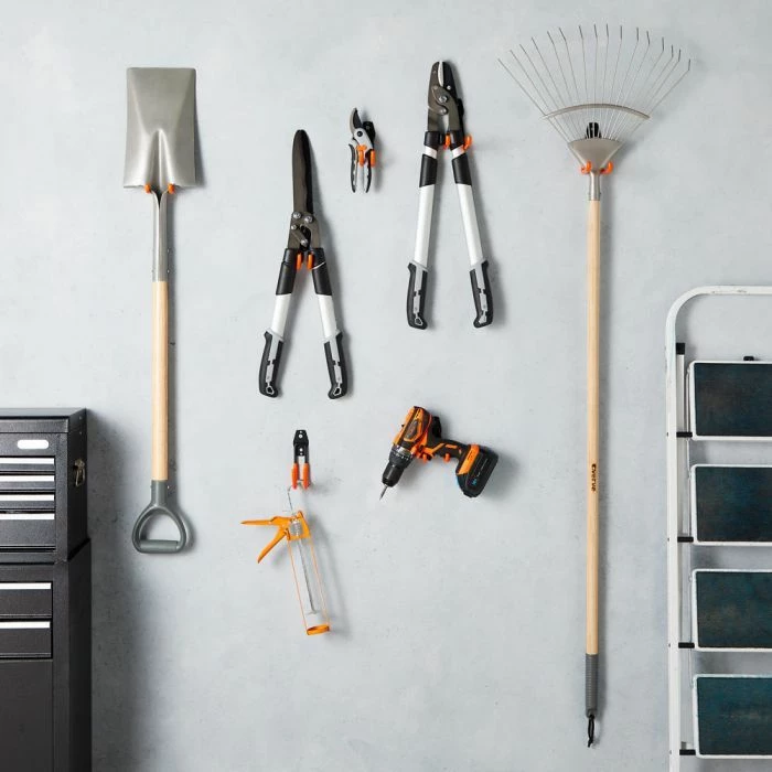 Set grepash muri për vegla VONHAUS 3500251, çelik me veshje PVC, portokalli/zezë, 5 lloje, set 10 copë