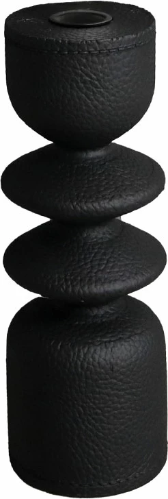 Mbajtëse qirinjsh dekorative STIGMA FLAME, polirezine e zezë, 7.2x7.2x20.5cm