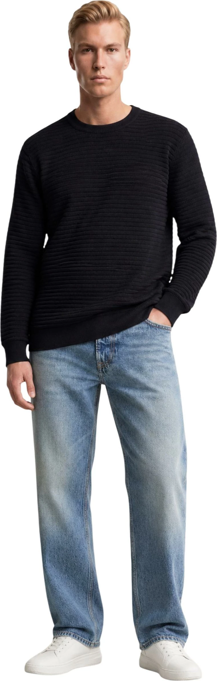 Xhemper për meshkuj Guess Merton CN Stitched S M6YR16 Z0921, i kaltër [Madhësia: XL]