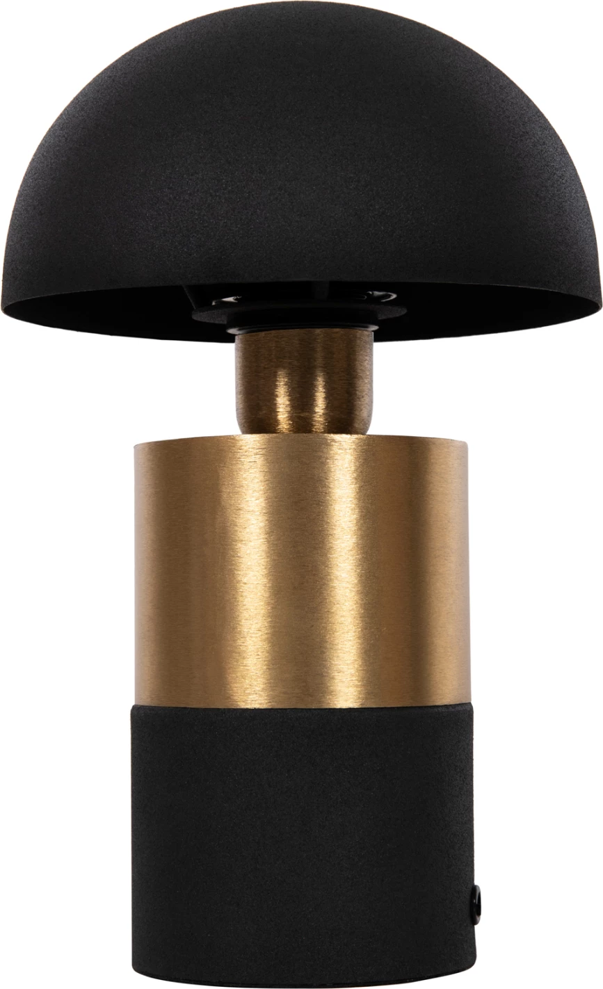 Llambë tavoline Pune FH4255.04 metalike në ngjyrë zi-ari Φ18x28Hcm