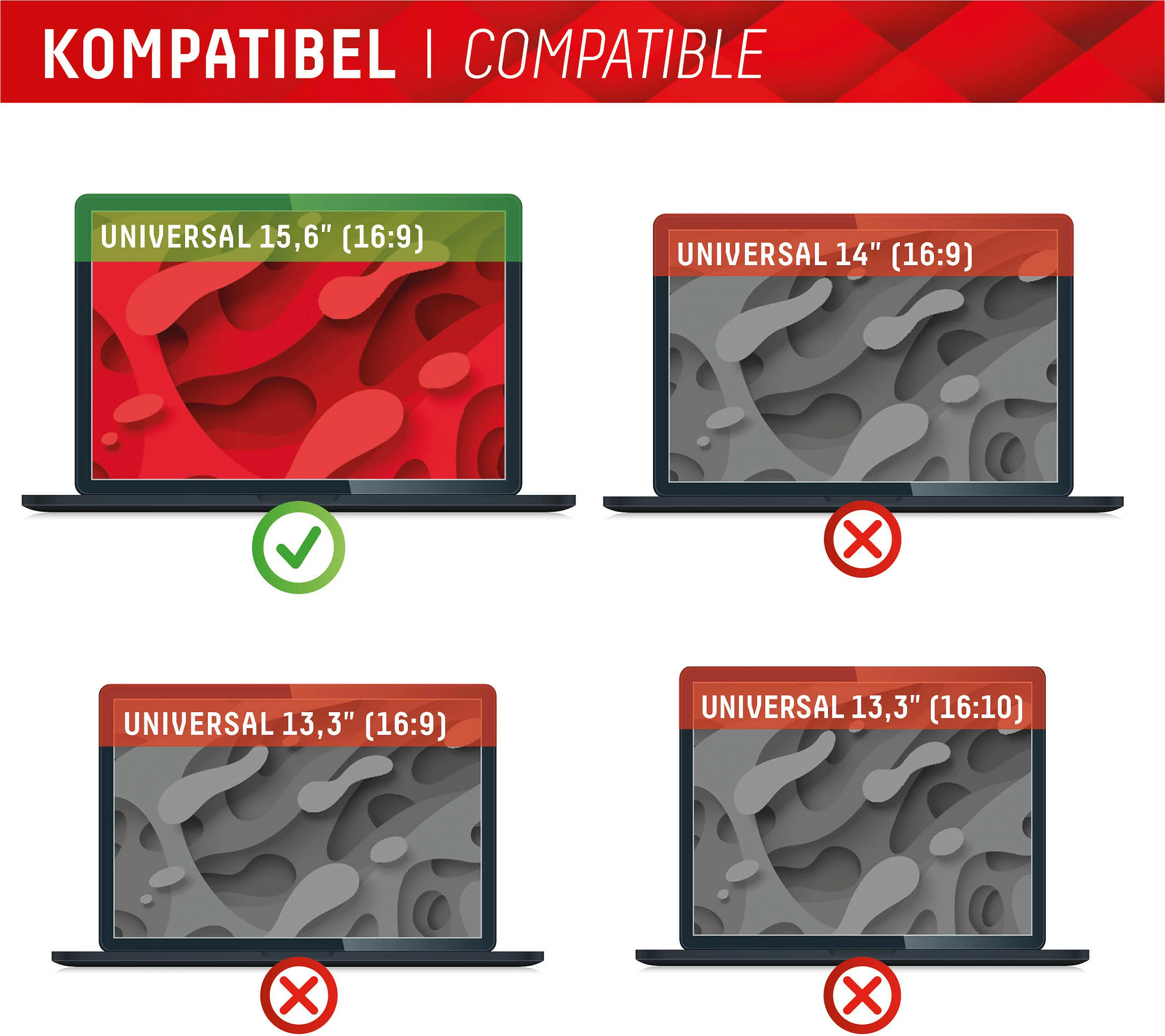 Filter privatësie magnetik për laptop Displex Privacy Safe, 15.6" (16:9), 2-anësh matt/shkëlqyes, me filtër dritë blu, zi