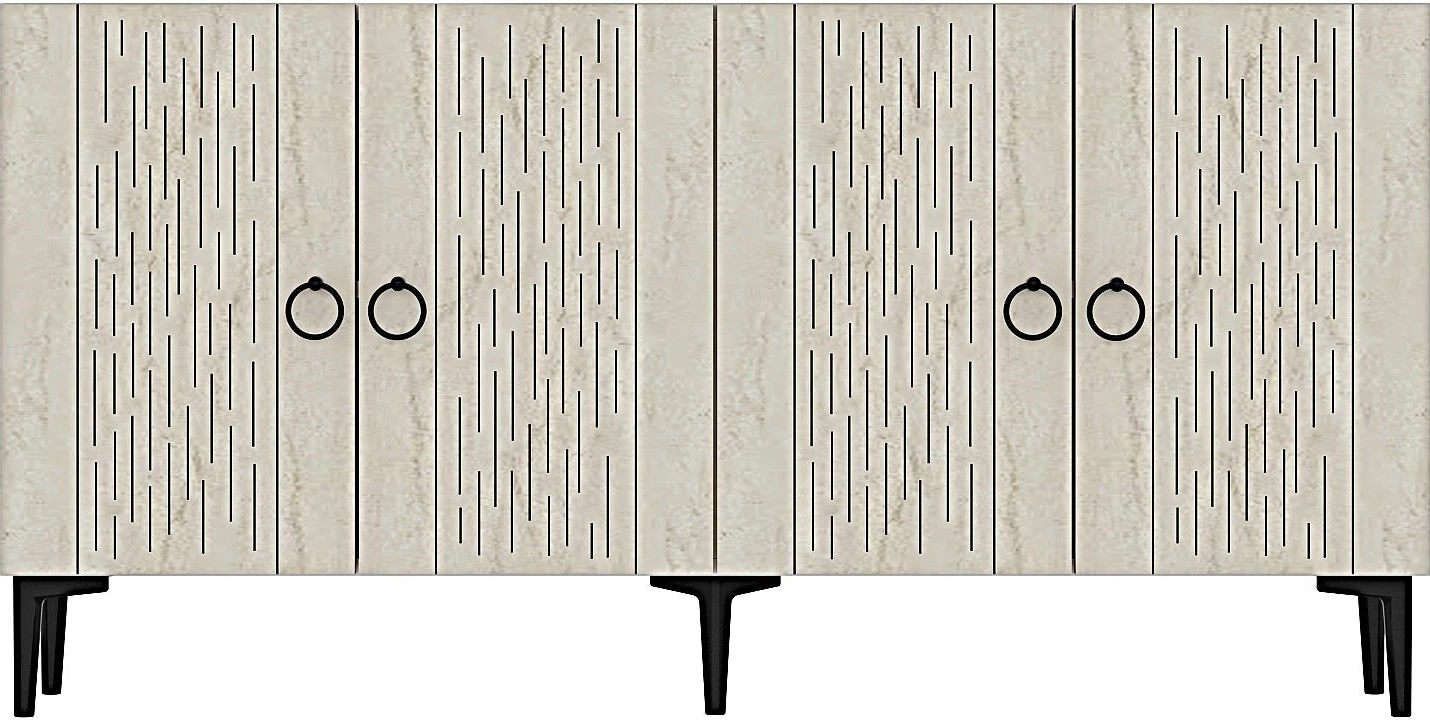 Konsol Skye Decor, Rain 150, e bardhë, travertin