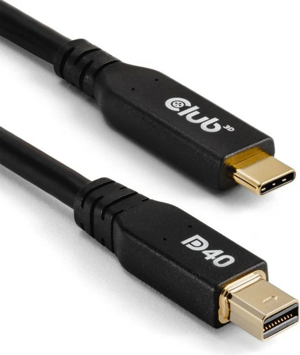 Kabllo Club3D USB Type-C në Mini DisplayPort 2.1, 2m, 8K, e zezë