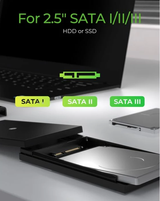 Kasë eksternale për HDD/SSD 2.5\" SATA ICYBOX IB-200T-C3, USB-C 3.2, 5Gb/s, tool-less, e zezë