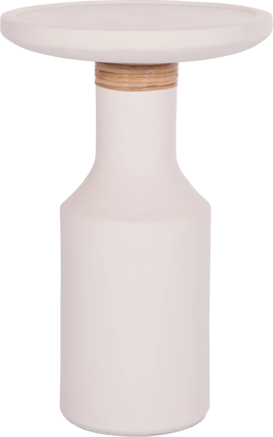 Tavolinë anësore TRED(T), çimento fiber e bardhë, ratan natyral, FH18169.02, 40x61cm