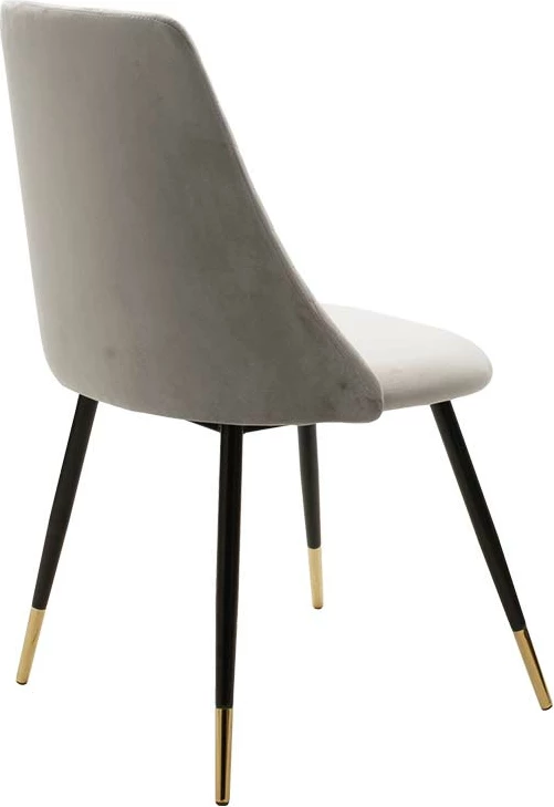 Karrige Giselle kadife ngjyrë hiri këmbë zezë-arta