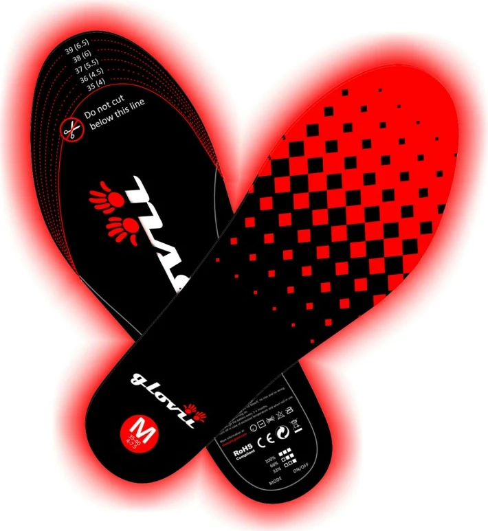 Shtroje këpucësh me ngrohje Glovii GW2M 35-40 (M), zi/kuqe, set me telekomandë + karikues + çantë