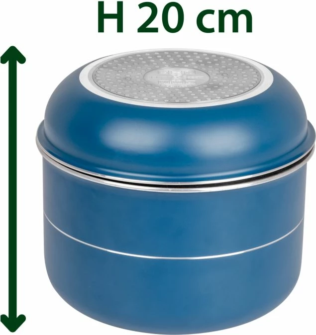 Set enësh gatimi BRUNNER Carezza Spacemaster Vacublock 0804081N, ruajtje kompakte (nesting), me çantë, blu