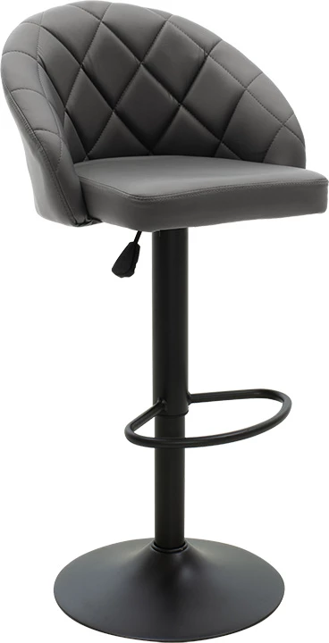 Karrige për bar Balina, lartësi e rregullueshme, ngjyrë e zezë pu-metal i zi, 52x53x109cm, set prej 2 copash