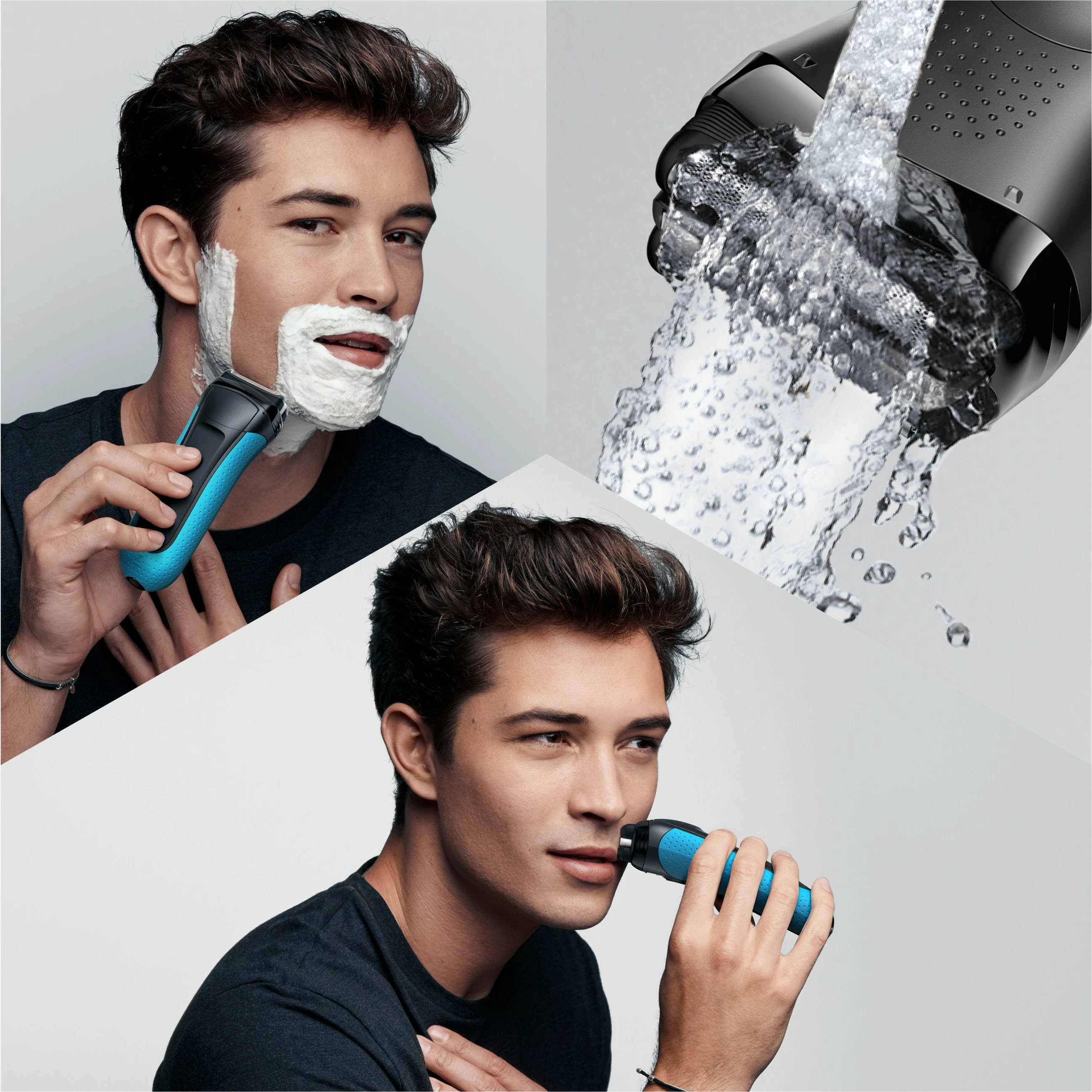 Makinë rroje Braun Series 3 ProSkin 3045s, Foil shaver, LED, NiMH, e zezë, blu