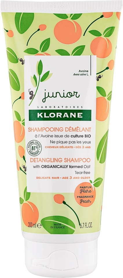 Shampon për fëmijë Klorane Junior Detangling Shampoo pjeshkë 200ml