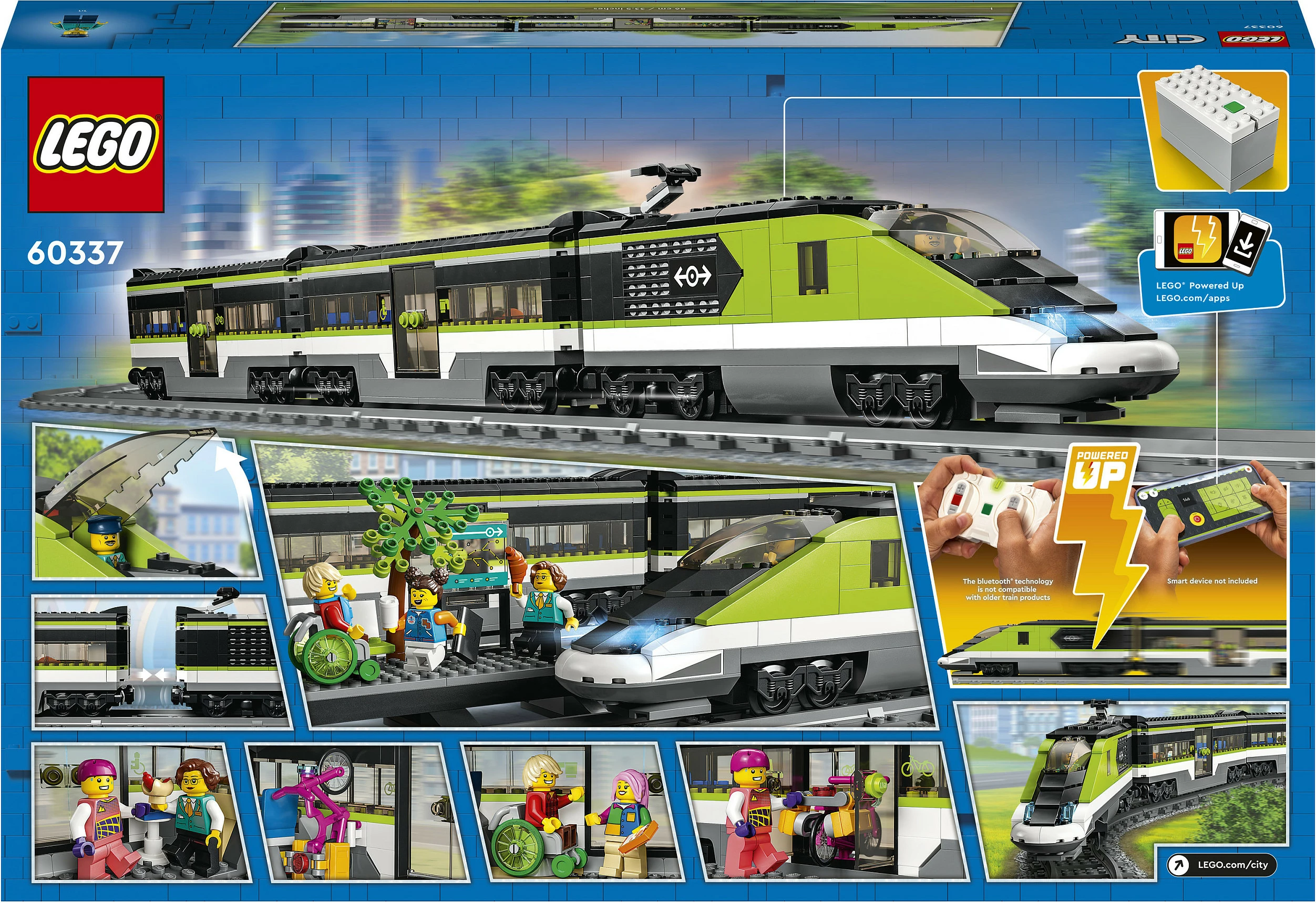 Set ndërtimi LEGO City Express Passenger Train, 7 vjeç e lart, plastik, 764 pjesë, shumëngjyrësh