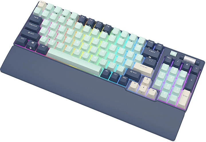 Tastierë mekanike Royal Kludge RK96 RGB, brown switch, 96 taste, blu
