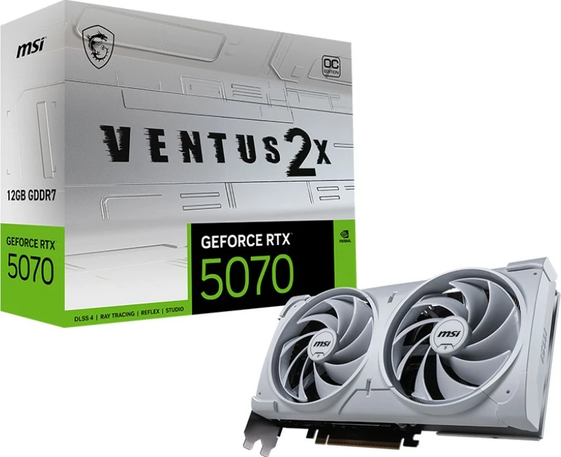 Kartelë grafike MSI GeForce RTX 5070 VENTUS 2X OC, 12 GB, e bardhë