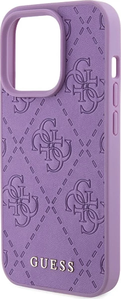 Mbështjellës Guess Leather 4G Stamped për iPhone 15 Pro Max, vjollcë