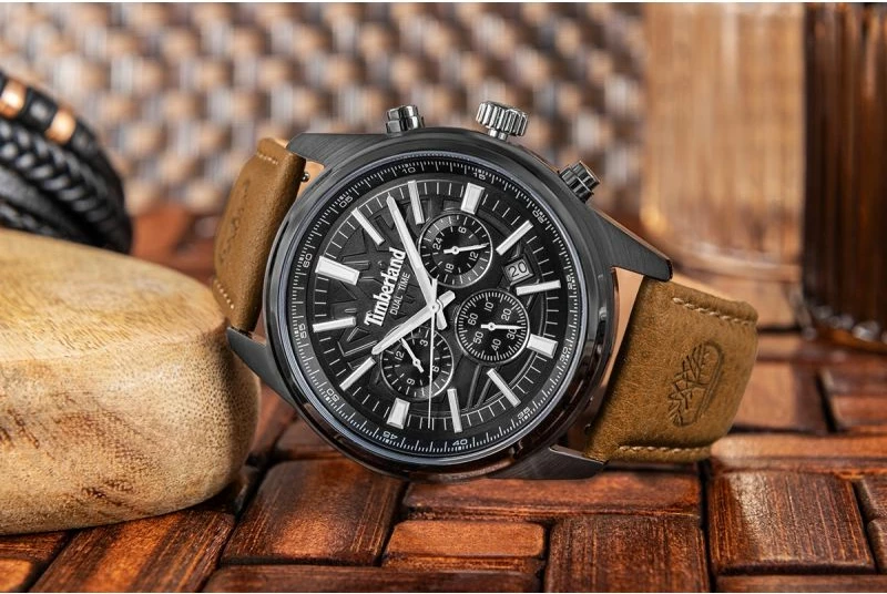 Orë dore për meshkuj Timberland Classic TBL.TDWGF0041205, e zezë/kafe, set me çantë