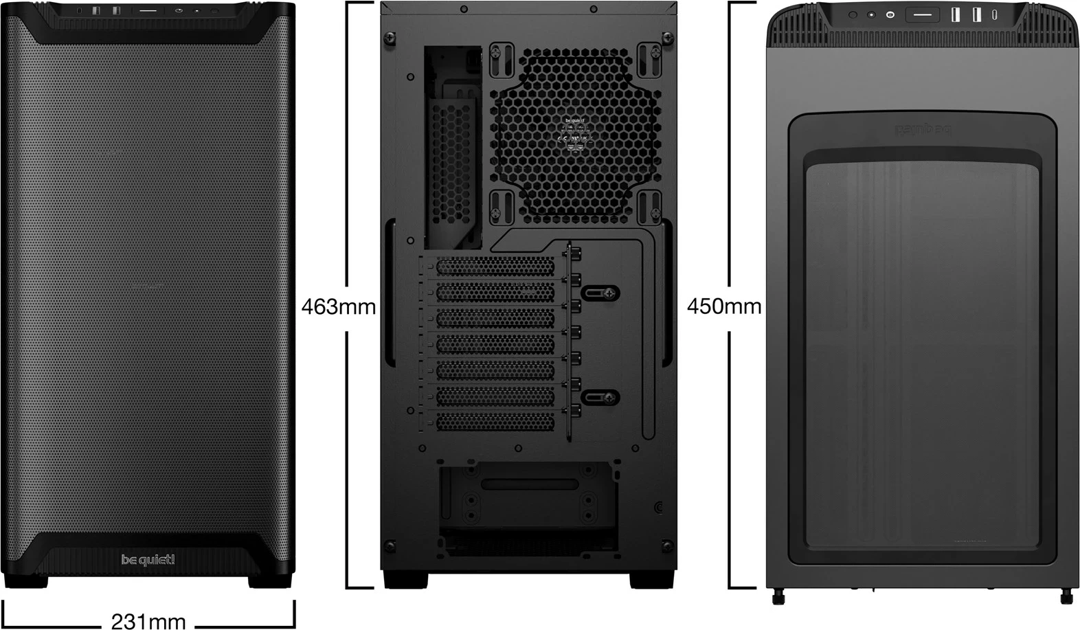 Kasë BE QUIET! PURE BASE 501 Airflow Window Midi Tower, E zezë