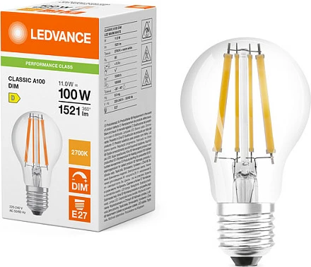 Llambë LED OSRAM LED Classic E27, 11W (ekuivalente 100W), 1521 lm, 2700K, dimmable, warm white