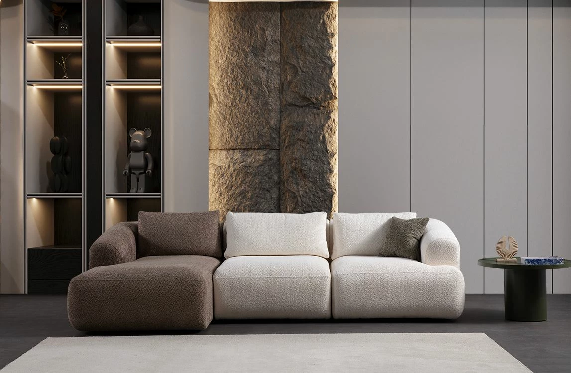 Këndare Sofia, kafe dhe e bardhë, Atelier del Sofa (Chl L + O1 + 1R)