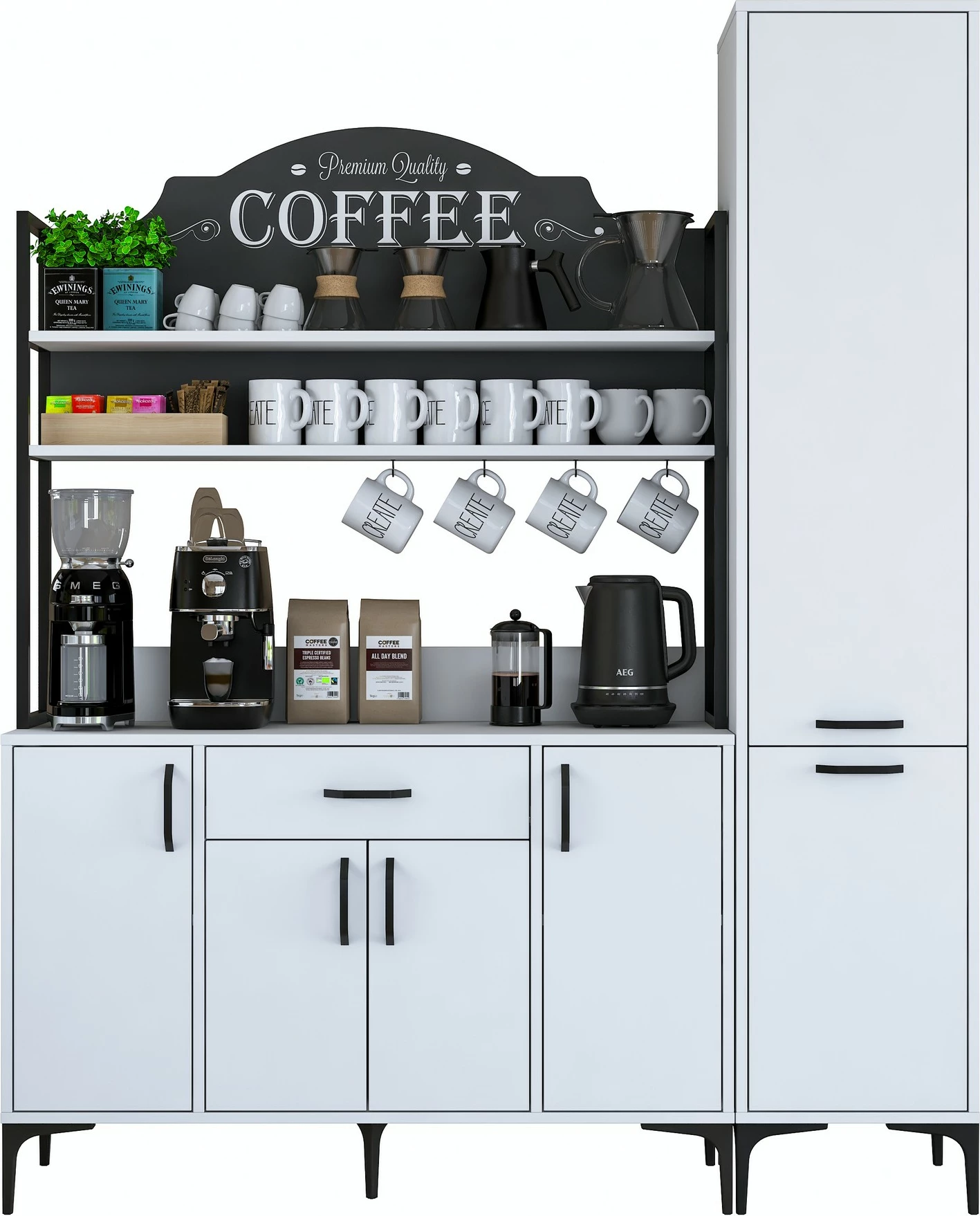 Dollap shumëpërdorimësh, ngjyrë e bardhë, Hanah Home JE149 - 3081