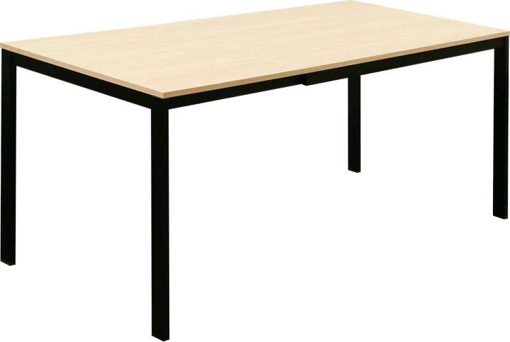 Tavolinë zgjatëse Extento, ngjyrë natyrale, këmbë metalike të zeza, 120-180x74x75cm