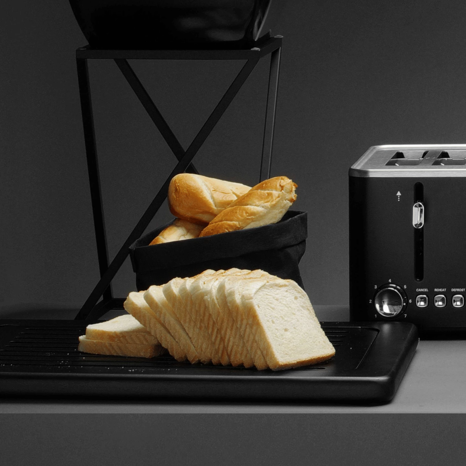 Stendë bufeti, Fine Dine Skiatos, 200x200x300 mm, çelik inox i veshur me pluhur, e zezë