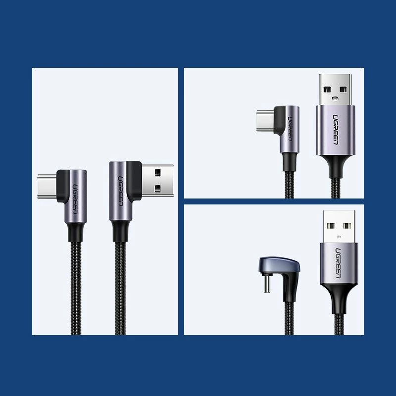 Kabllo Ugreen USB në USB Type-C, 2m, QC3.0, 3A, Gri