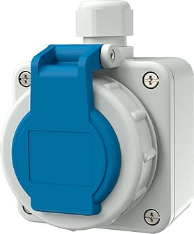 Prizë e jashtme Mennekes 10863 AP, IP68, 16A 230V, Type F (Schuko), 2P+E, blu/e bardhë