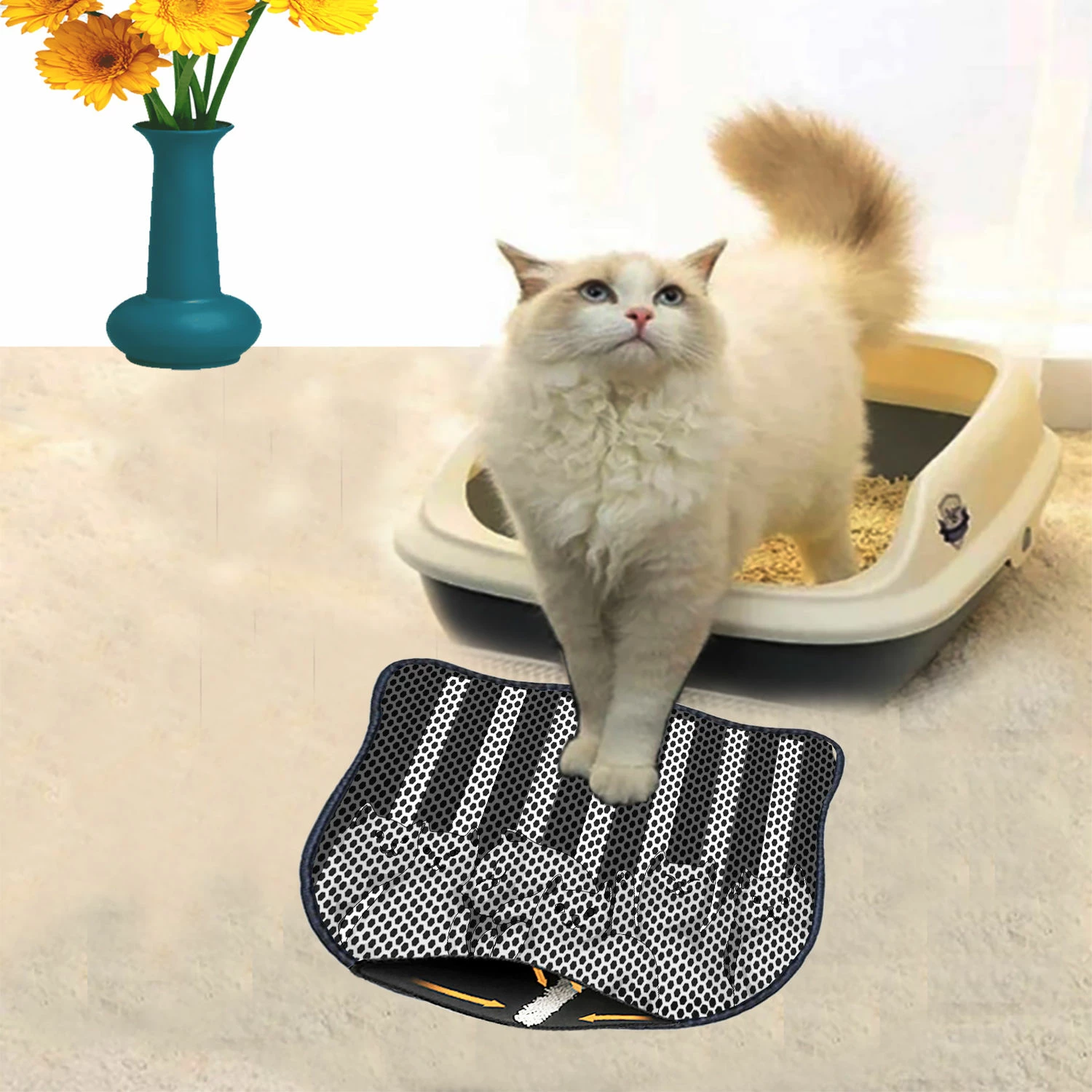 Tapet për rërë maceje, shumëngjyrësh, Paws & Whiskers, Kdkafa0042, 40x50cm