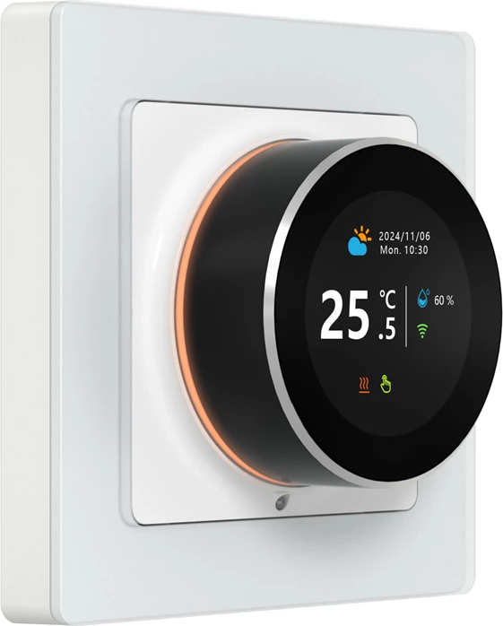 Termostat i mençur Wi‑Fi, Avatto, WT20R-BH-3A-W-WiFi, ekran TFT, kontroll zëri, Tuya Smart Life, i bardhë