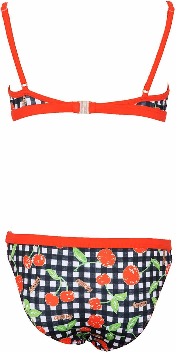 Set bikini dy pjesësh Jumeon, qershi, e zezë