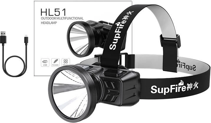 Llambë koke Superfire HL51, 160 lumen, USB, e zezë