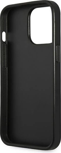 Mbështjellës Guess SaffianoTriangle Logo për iPhone 14 Pro 6.1", i zi, hardcase