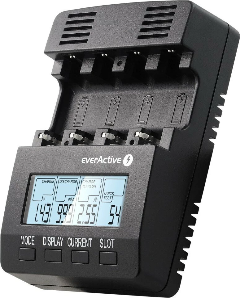 Karikues baterish everActive NC-3000, për AA/AAA/C/D, i zi