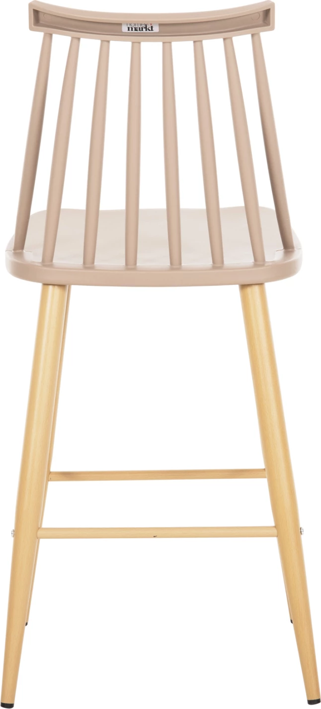 Karrige për bar mesatare VANESSA FH9300.25 ngjyrë kapuçino PP & këmbë metalike ngjyrë druri 45,5x46x97Hcm., set prej 2 copë