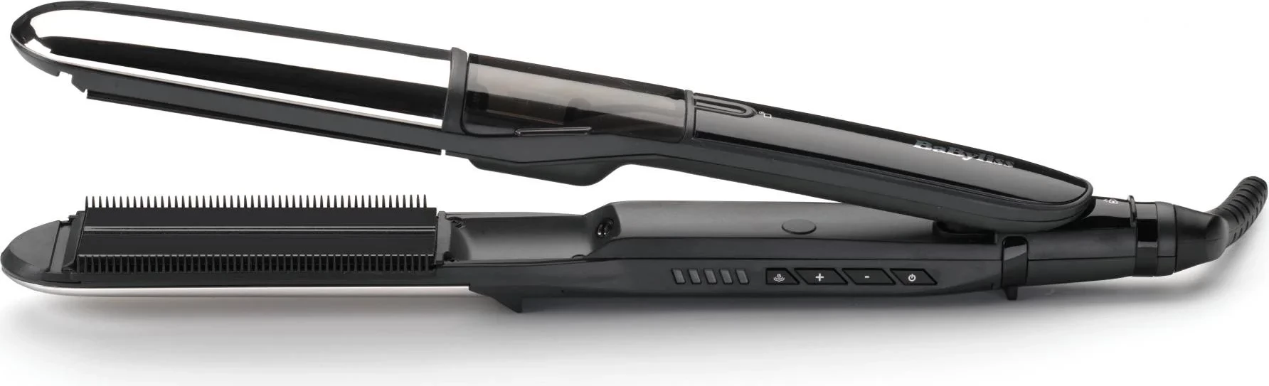 Drejtues flokësh, BaByliss ST496E, 170-230°C me avull, pllaka 39 mm, jonizim, i zi