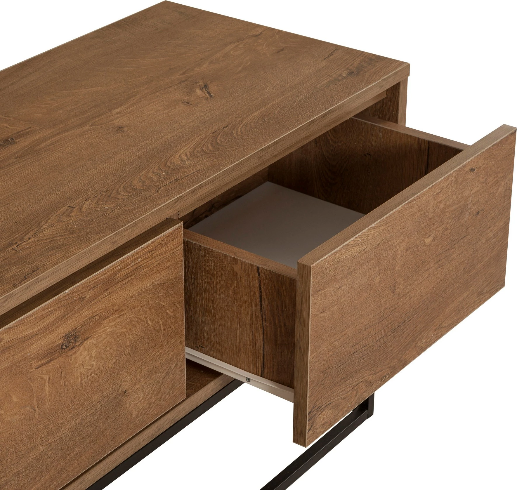 Set mobiljesh për dhomë dite, ngjyrë arre dhe e zezë, Skye Decor, Laxus Takım 17