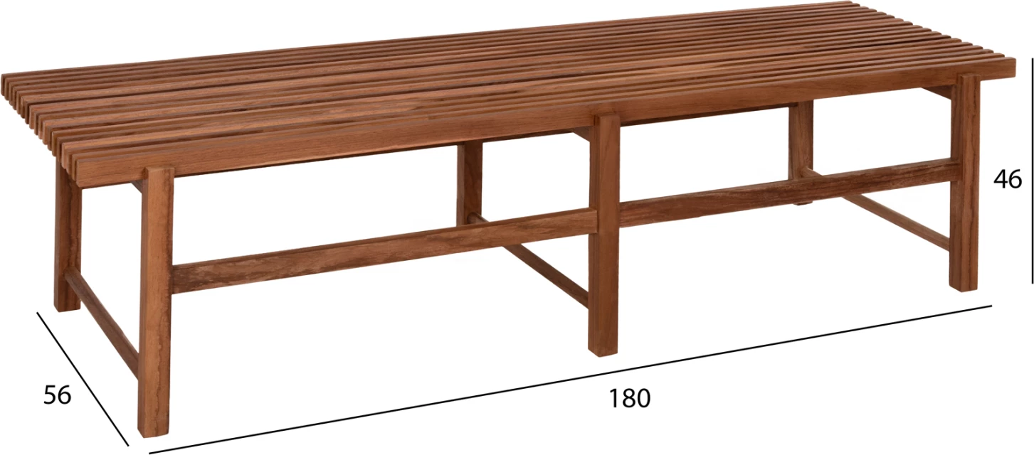 Stol 3-vendësh KRON FH9537 dru tik ngjyrë natyrale 180x56x46H cm