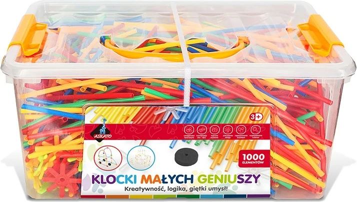 Set lodrash ndërtimi ASKATO Little Geniuses' Blocks, 1000 copë, plastikë, shumëngjyrëshe