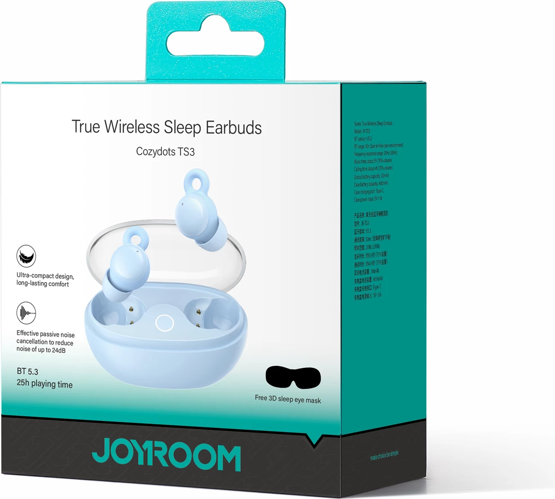 Kufje wireless in-ear Joyroom JR-TS3, Bluetooth 5.3, 25 orë, Kaltër