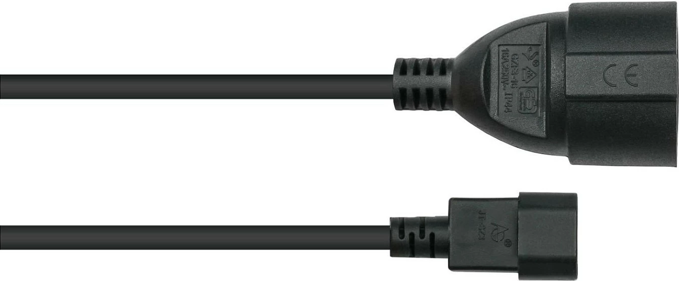 Kabllo rryme Kabelmeister, IEC C14 në prizë Schuko, 0.15 m, e zezë